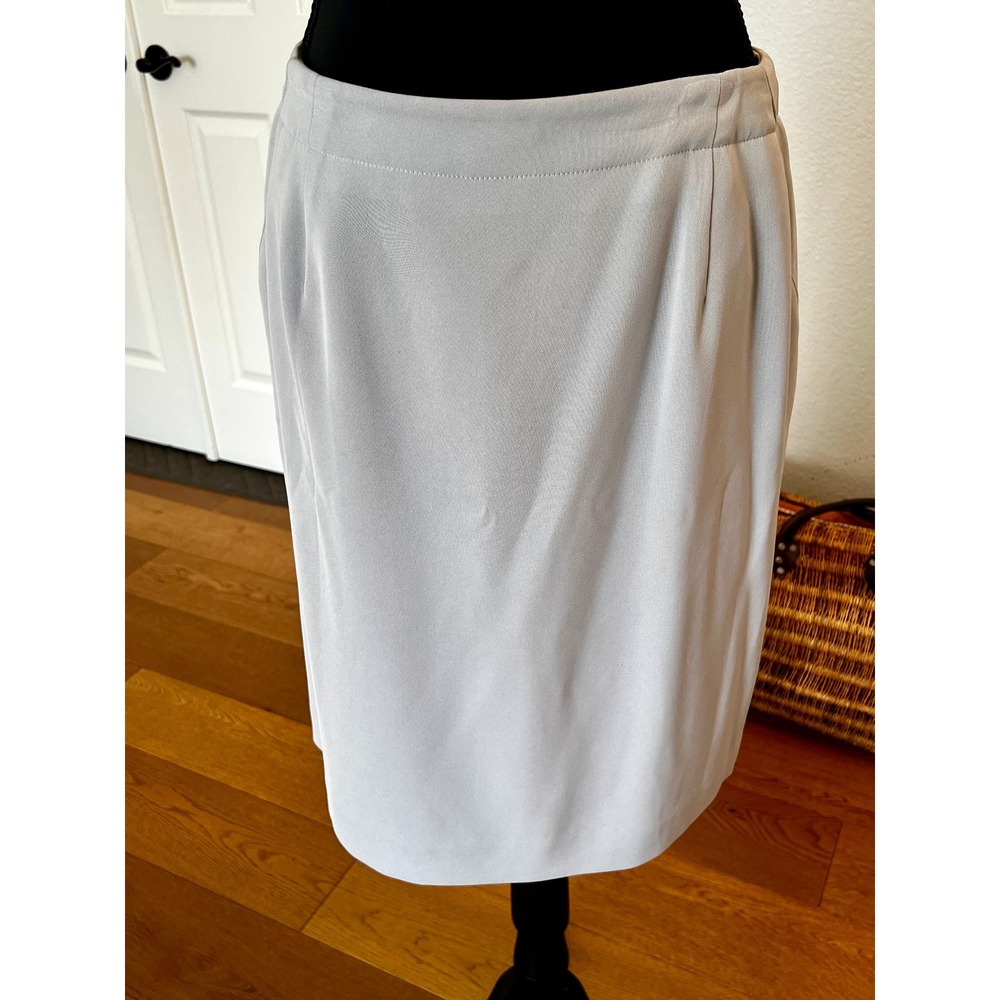 Jones New York Skirt Womens 10 Gray Good Triacetate Straight Knee Length Pockets